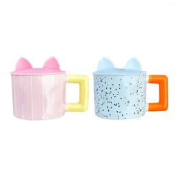 Mugs Creative Coffee Mug Cute Juice Milk 400ml Lovely Morning Cup With Lids Tea Cups