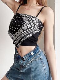 Women's Tanks Summer Sexy Streetwear Printing Cute Crop Tops For Women Fashion Clothes Y2k White Corset Top Short Black Cami Under Shirt