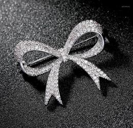 Luxury Rhinestone Wedding Bow Knot Brooch Pin Dress Sash Pins Bridal Wedding Bouquet Brooches Jewelry Gift Broches Mujer1 741 T22550089