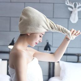Towel Magic Microfiber Hair Fast Drying Dryer Bath Wrap Hat Quick Cap Turban Dry Button