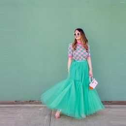 Skirts Mint Green Long Tulle Extra Puffy Women Tutu Skirt Custom Made For Wedding Birthday Party Formal 2024