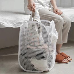 Laundry Bags Folding Net Storage Bag Bathroom Basket Dirty Clothes Mesh Closet Organizer Children Toys Sundries Hamper