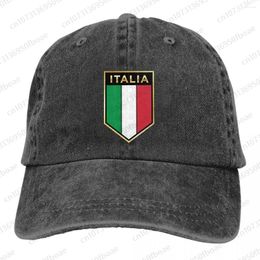 Berets Italia Italy Italian Flag Fashion Unisex Cotton Baseball Cap Outdoor Adult Adjustable Denim Hat