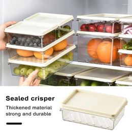 Storage Bottles Container Capacity Transparent Fruit Vegetable Box With Lid Food Grade Stackable Refrigerator Organiser