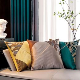 Pillow High-grade Luxury Sofa Covers Patchwork Jacquard Grey Gold Waist Pillowcases Home Bed Decoraiton