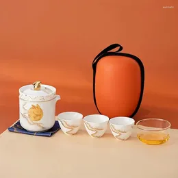 Teaware Sets Creative Portable Tea Set With Four Cups In A Pot