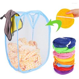 Laundry Bags Folding Mesh Basket Household Dirty Clothes Storage BagLight Nylon Home Sundries Organization