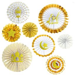 Party Favour Elegant Paper Flower Fan For Eid Al-Fitr Festival Perfect Wall Background Household Supplies Home Decorations