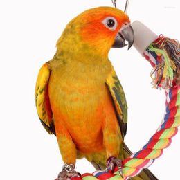 Other Bird Supplies Pet Bite Toys Parrot Color Cotton Rope Elastic Climbing Chew Toy For Pets Accessories