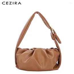 Bag CEZIRA Stylish PU Vegan Leather Pillow Bags For Women 2024 Baguette Handbag Fashion Ladies Casual Hobo Shoulder