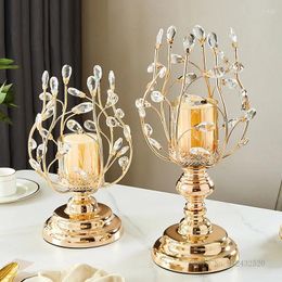 Candle Holders Europe Luxury Metal Holder Candlestick Home Decor Wedding Candelabra Crystal Christmas Decoration For