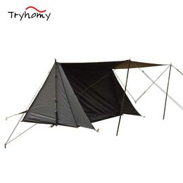 Tents and Shelters Outdoor sunshade 1-2 person backpack camping tent with roof 210D portable waterproof tentQ240511