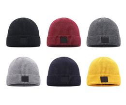 2020 High Quality Men039s Monc Cuffed Beanie Hats with Real Fur Funny Pom Knitted Beanie Wool Warm Women Knit Bonnet Beanies Kn9528962