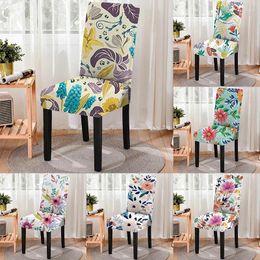 Chair Covers Floral Printing Elastic Dust-proof One-piece Computer Office Protector Kitchen Spandex Cushion Cover Washable