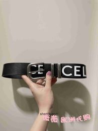 Celline High end designer belts for womens Western Large Printed Cow Leather Belt Mens Belt Original 1:1 with real logo and box