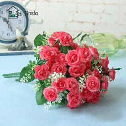 Decorative Flowers High-quality Artificial Silk Flower Versatile Fake Mini Rose Bouquet Lifelike Delicate Realistic Qifu