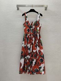 Milan Runway Dress 2024 Ny Spring Summer Fashion Print Designer klänningar Märke samma stilklänning 0513-4