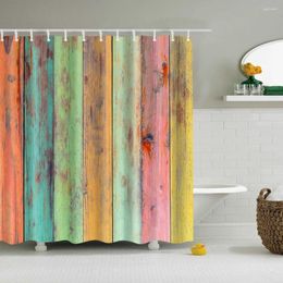 Shower Curtains Vintage Style Retro Wooden Door Bathroom Frabic Waterproof Polyester Bath With Hooks