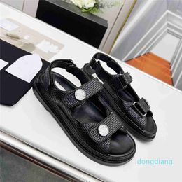 15a Chanells Slide Slide Sandals de designer de luxo de melhor qualidade Moda de salto alto Slides Slippers Flip Flip Shoes Sapatos de couro FGDFG