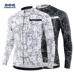 KEMALOCE Cycling Jersey Long Sleeves Men Women White MTB 2023 Bicycle Shirt Team Bike Wear Summer Premium Cycle Clothes 240426