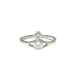 Brand Westwoods Saturn Zircon Ring Female Classic Four Claw Diamond Set Small Planet Nail