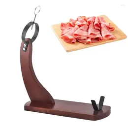Kitchen Storage Ham Stand Spanish Wooden Rack For Slicing Carving Stable Non Slip Hams Accessories