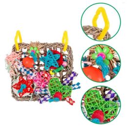 Other Bird Supplies Rattan Parrots Toys Interactive Play Chewing With Hanging Hook Climbing Net For Macaws Finches African Grey Conure