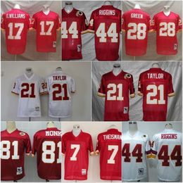 Football Jerseys Men's T-shirts Red Team Rugby Shirt 28#17#44#21#81 Legendary Second Generation Embroidered Mesh