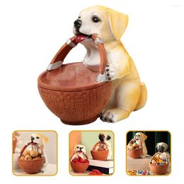Decorative Figurines Earring Holder Jewelry Organizer Tray Animal Storage Basket Resin Dog Statue Candy Snack Gift Key