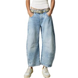 Women Baggy Mid Waist Jeans Wide Leg Loose Boyfriend Denim Pants Straight Leg Cropped Barrel Jeans Y2k Streetwear 90s Jeans 240511