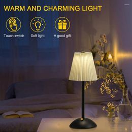 Table Lamps Nordic Pleated Lamp USB Night Light Remote Touch Dimming DIY Bedroom Bedside 3-Colors Dimmable Home Decoration