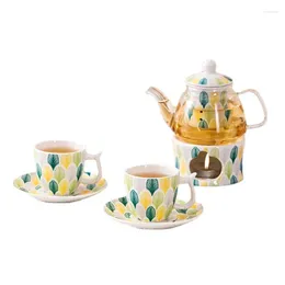 Teaware Sets European High Temperature Resistant Tea Set Glass Teapot Ceramic Cup Gift Box Souvenir Creative Wedding