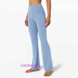 AAA designer lul comodo pantaloni da yoga sportivo femminile Nuovo donna ad alta vita Assalto al fianco Micro bagliore Fitness Fitness Gamba larga