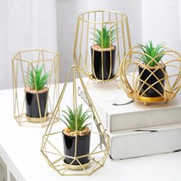 Vases Creative Nordic Iron Flower Pot Simulation Tabletop Potted Decoration Home Porch Candle Holder