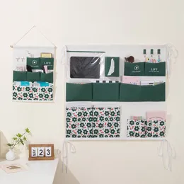 Storage Bags Cotton Linen Wall-mounted Bag Home Room Closet Door Sundries Hanging Large Capacity Stationery Organiser