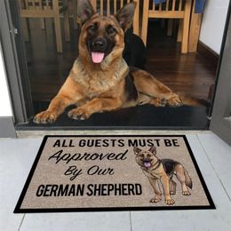 Carpets HXAnimals 3D Graphic All Guests Must Be Approved By Our GERMAN SHEPHERD Doormat Fashion Funny Door Mats