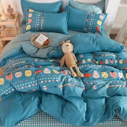 Bedding Sets Net Celebrity Four-piece Bed Linen Imitation Cotton Student Dormitory Three-piece Single Double Duvet Cover Sheet