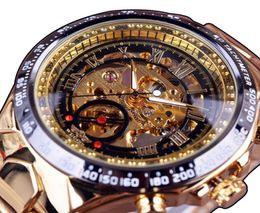 New Number Sport Design Bezel Golden Watch Mens Watches Top Brand Luxury Clock Men Automatic Skeleton Wristwatch1928615