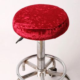 Chair Covers Elastic Round Cover Bar Stool Velvet Slipcover Home Seat Cushions Protector Solid Color Housse De Chaise