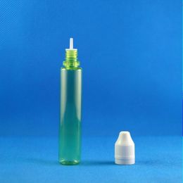 100 Pieces 30ML Plastic Dropper Bottle GREEN Colour Highly transparent With Double Proof Caps Child Safety Thief Safe long nipples Xvjpr Bikw