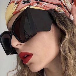 Sunglasses European American Fashion Women's Cat Eye Shape Wide Leg Man Sun Glasses Vintage Retro Female Sunglass