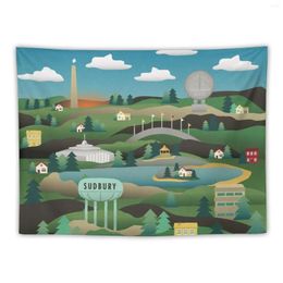 Tapestries Hometown: Sudbury Tapestry Aesthetic Home Decor Hanging Wall Bedroom Deco