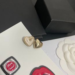 Luxury 18k Gold-Plated Heart-Shaped Earrings Designed Brand Designers Specifically For Charming Lovely Girls High Quality Diamond Romantic Gift Earring Box