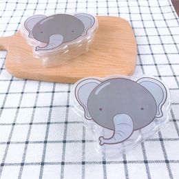 Disposable Cups Straws 50pcs High Quality Elephant Cake Takeaway Packaging Box Creative Dessert Fruit Salad Cartoon Transparent Plastic Cup