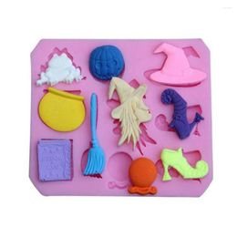 Baking Moulds Cake Decoration DIY Tools Halloween Cartoon Witch Pumpkins 3D Chocolate Liquid Silicone Molds Pastry Mould Jello Pudding C088