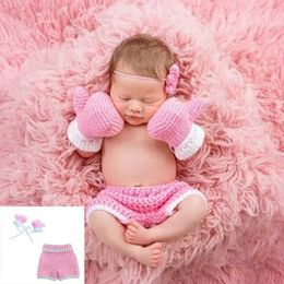 Clothing Sets 0-3 months old baby crochet photography props for taking photos of newborns Cool boy clothing Baby pants clothing setL240513