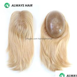 Salon Weft Toppers 14 16 Human Hair Injection For Women Skin Base Chinese Cuticle Remy Thin Womens Toupee Silky Pieces Drop Delivery P Dh0Vr