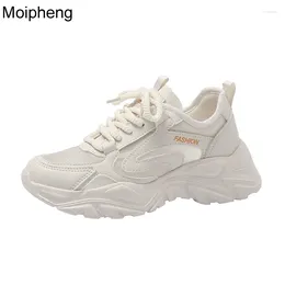 Casual Shoes Moipheng Women Platform Organza Breathable Chunky Sneakers Lady Non Slip Lace Up Thick Soled Zapatos De Mujer