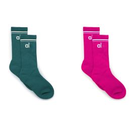 AL Yoga UNISEX THROWBACK SOCK Womens Striped Crew Socks 6 Pairs Cute Retro Long Socks Vintage Fun Fashion Athletic Aesthetic High Socks for Women