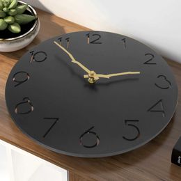 Wall Clocks Wooden Wall Clock 12 Inch/30cm Frameless Non-Ticking Silent Grain Hanging Watch Nordic Decorations for Living Room Bedroom Home